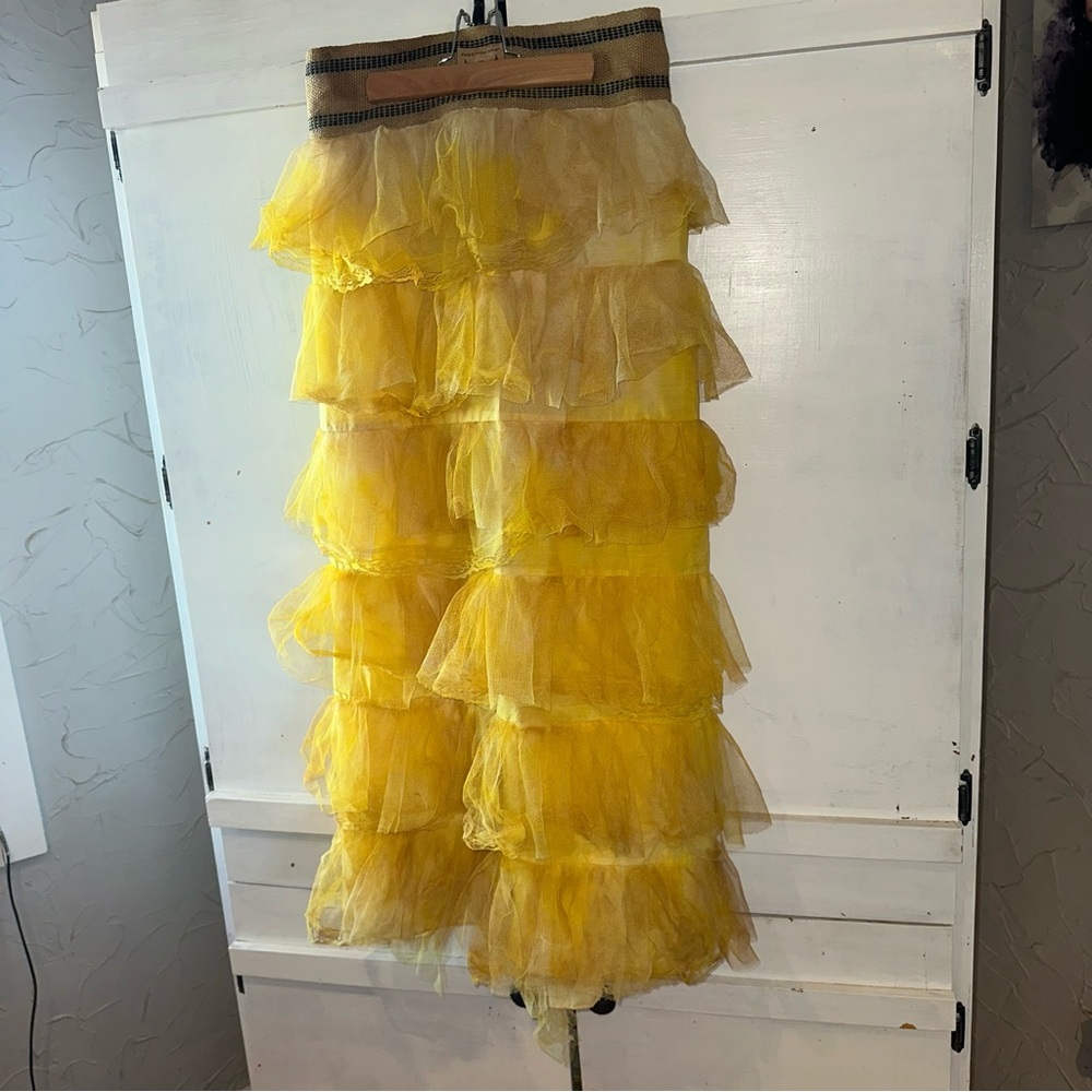 One of a kind Paris Montana Bustle Skirt Golden Tiered Maxi Skirt! One Size